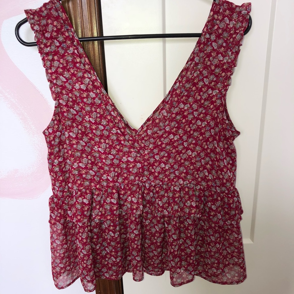 V Neck Flowy Floral Tank Top